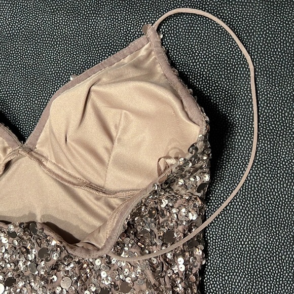 Adrianna Papell Petite Bronze Sequin Evening Dress - Picture 15 of 16